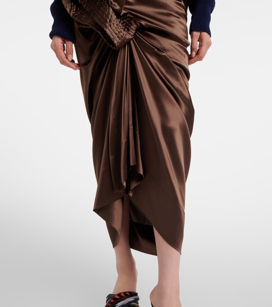 Draped Silk-Blend Midi