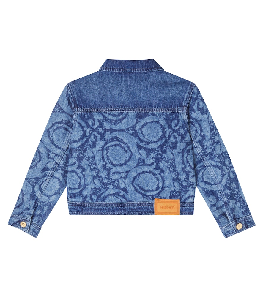 Versace Barocco Denim Jacket In Blue
