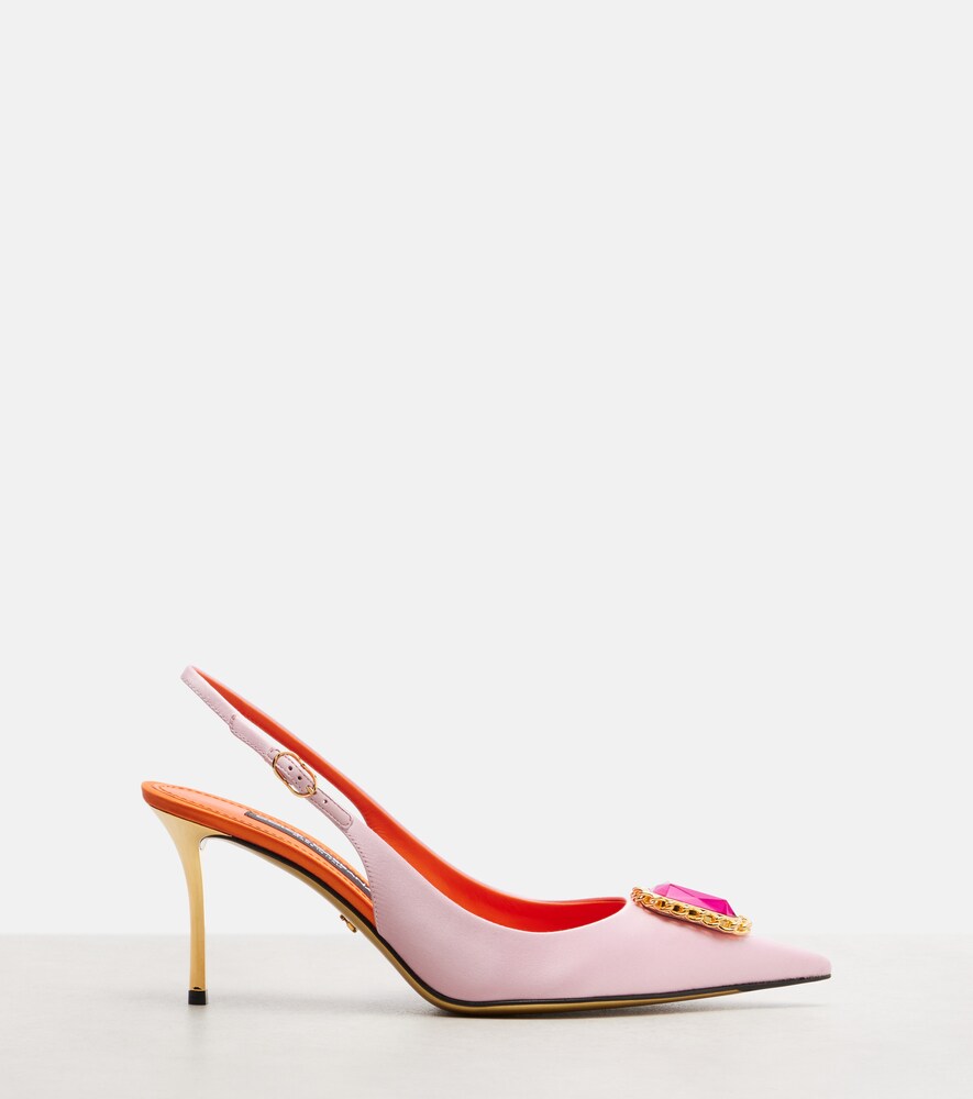 Dolce&gabbana Dolce&gabbana Verzierte Slingback-pumps Aus Satin 