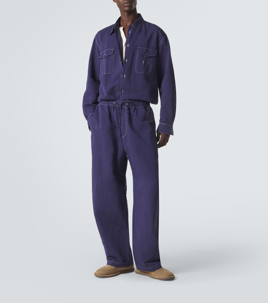  Studio Nicholson Studio Nicholson Louro Cotton And Linen Shirt 