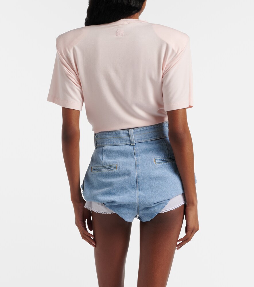  Magda Butrym Magda Butrym Belted High-rise Denim Shorts 
