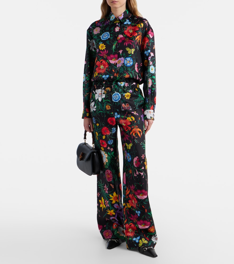 Gucci Floral silk twill blouse