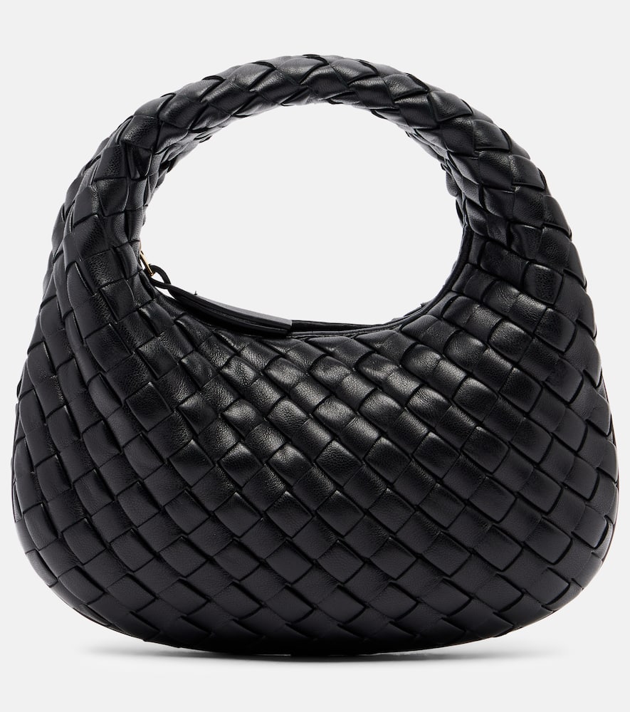 Bottega Veneta Veneta Small Leather Shoulder Bag In Black