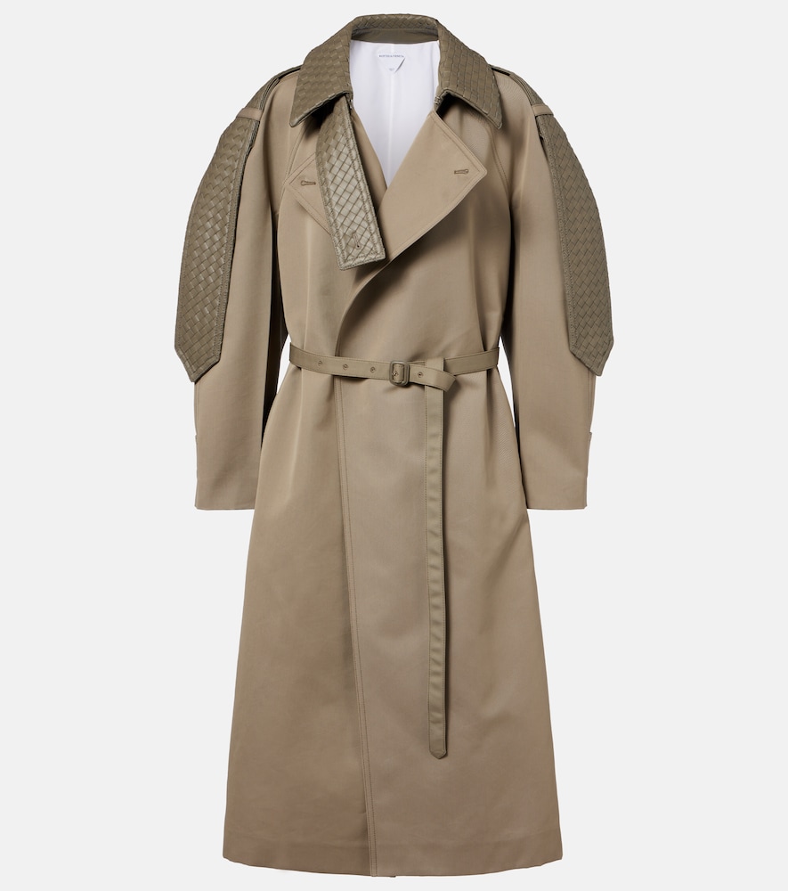 Trench con pelle Intrecciato