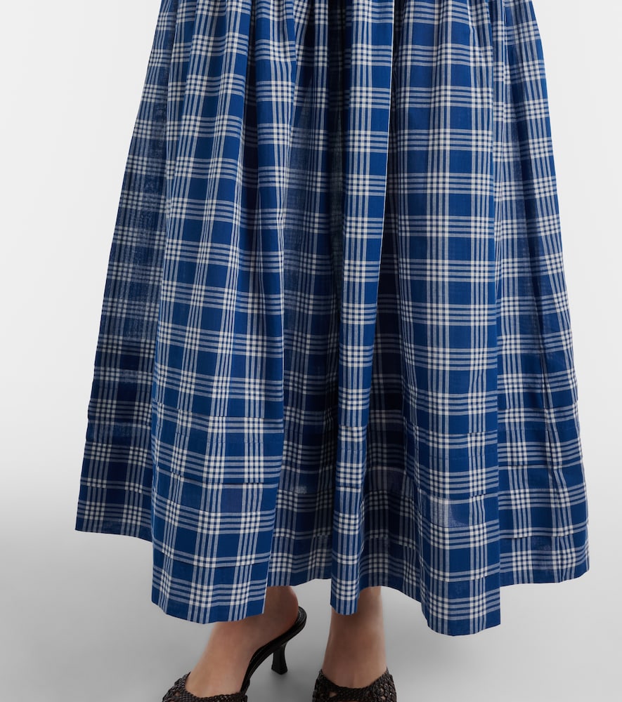  Doen Dôen Vestido Midi Valenne De Algodón A Cuadros 