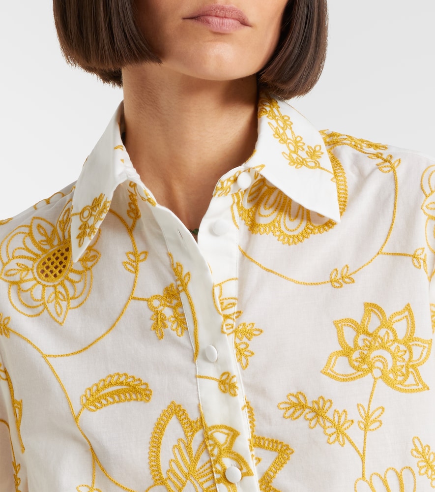  Eres Eres Izana Embroidered Cotton-blend Shirt 