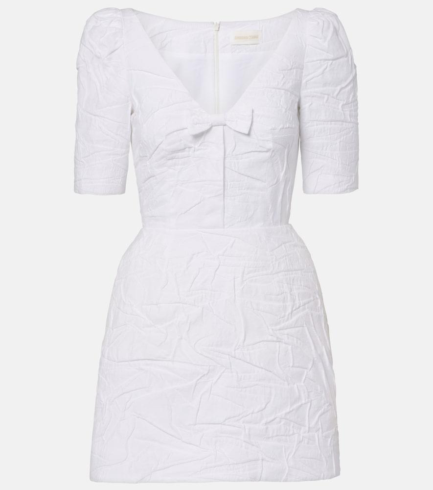 Abito corto in misto cotone con fiocco