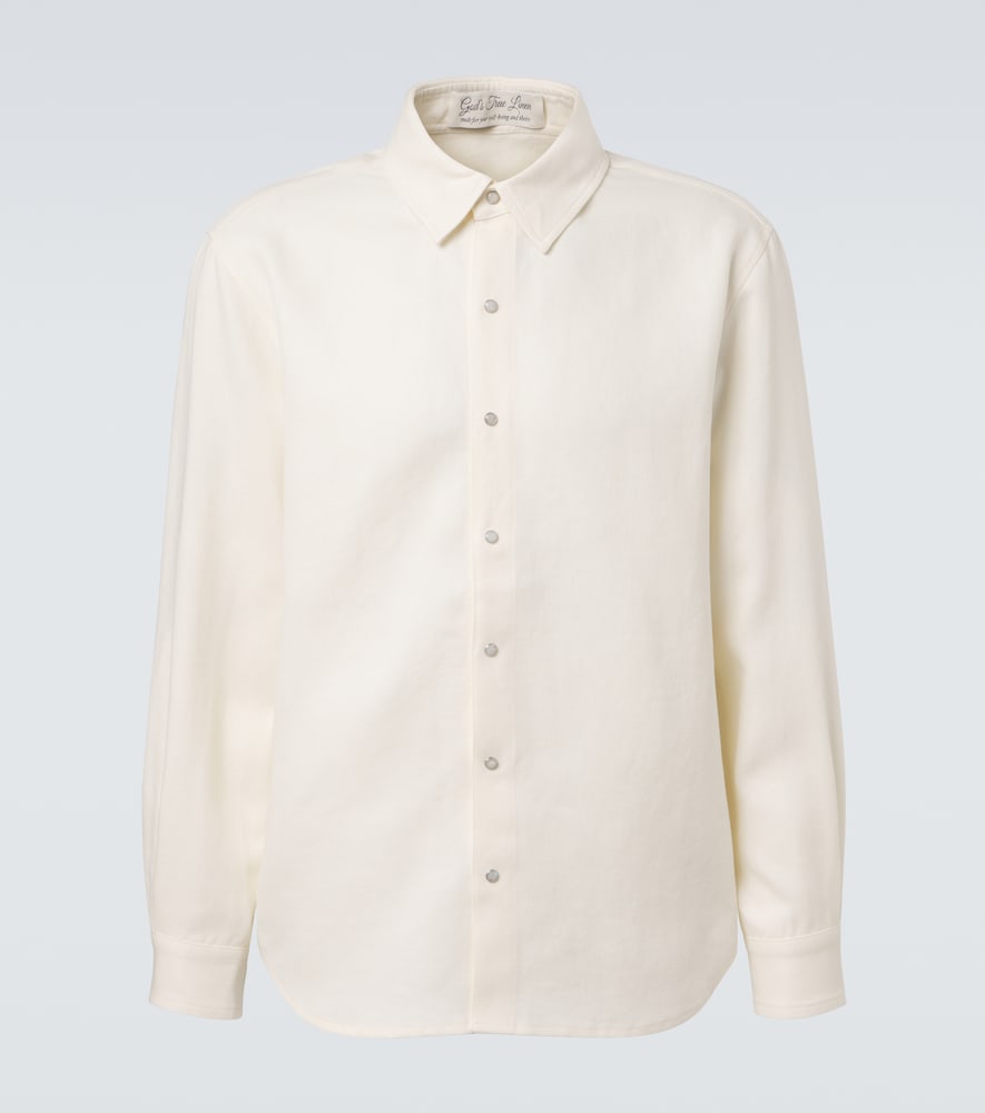 God's True Cashmere Linen Shirt With Moonstone In Neutral