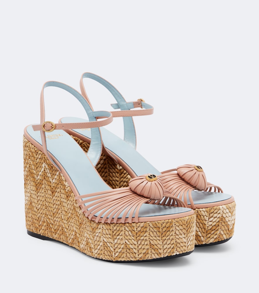 Espadrille-Wedges Cœur Royal aus Leder
