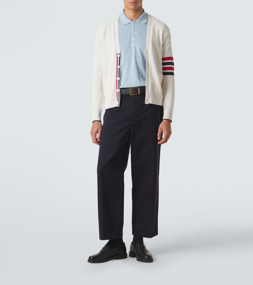4-Bar Linen And Cotton Cardigan