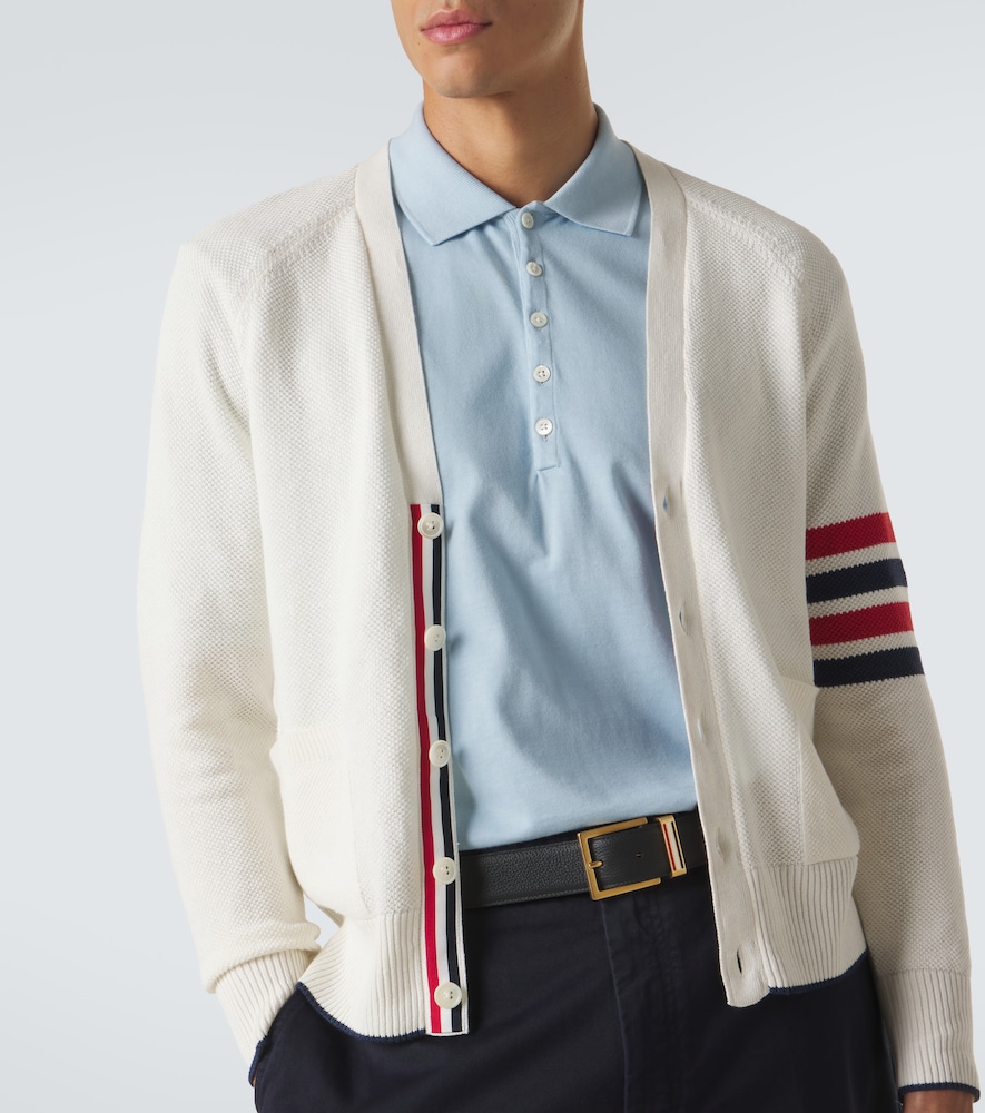 4-Bar Linen And Cotton Cardigan