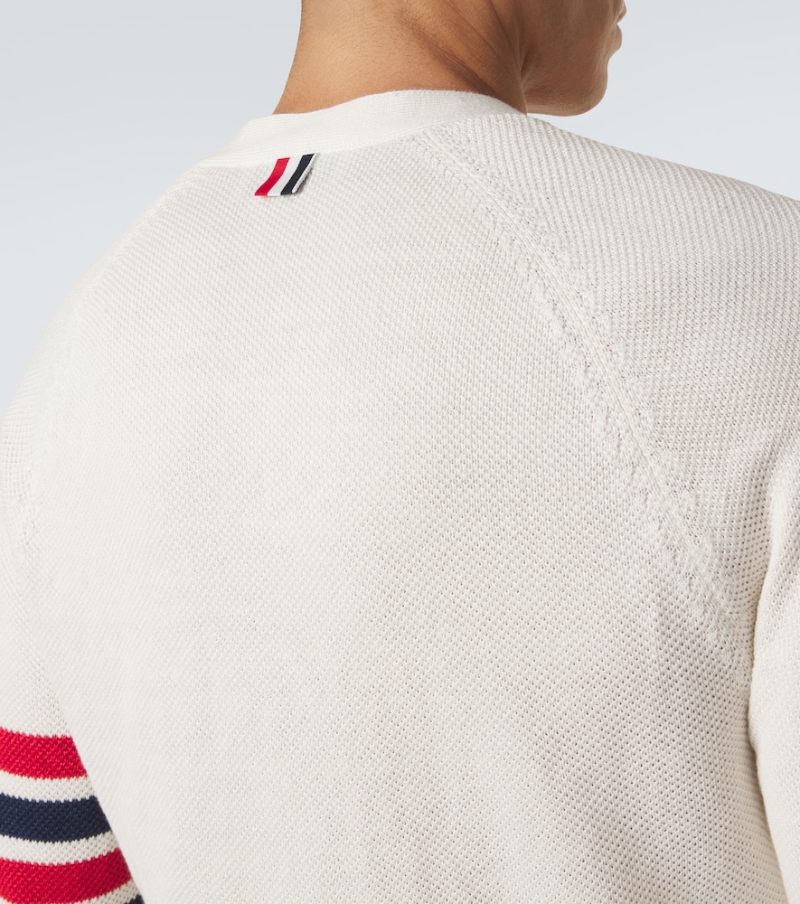 4-Bar Linen And Cotton Cardigan