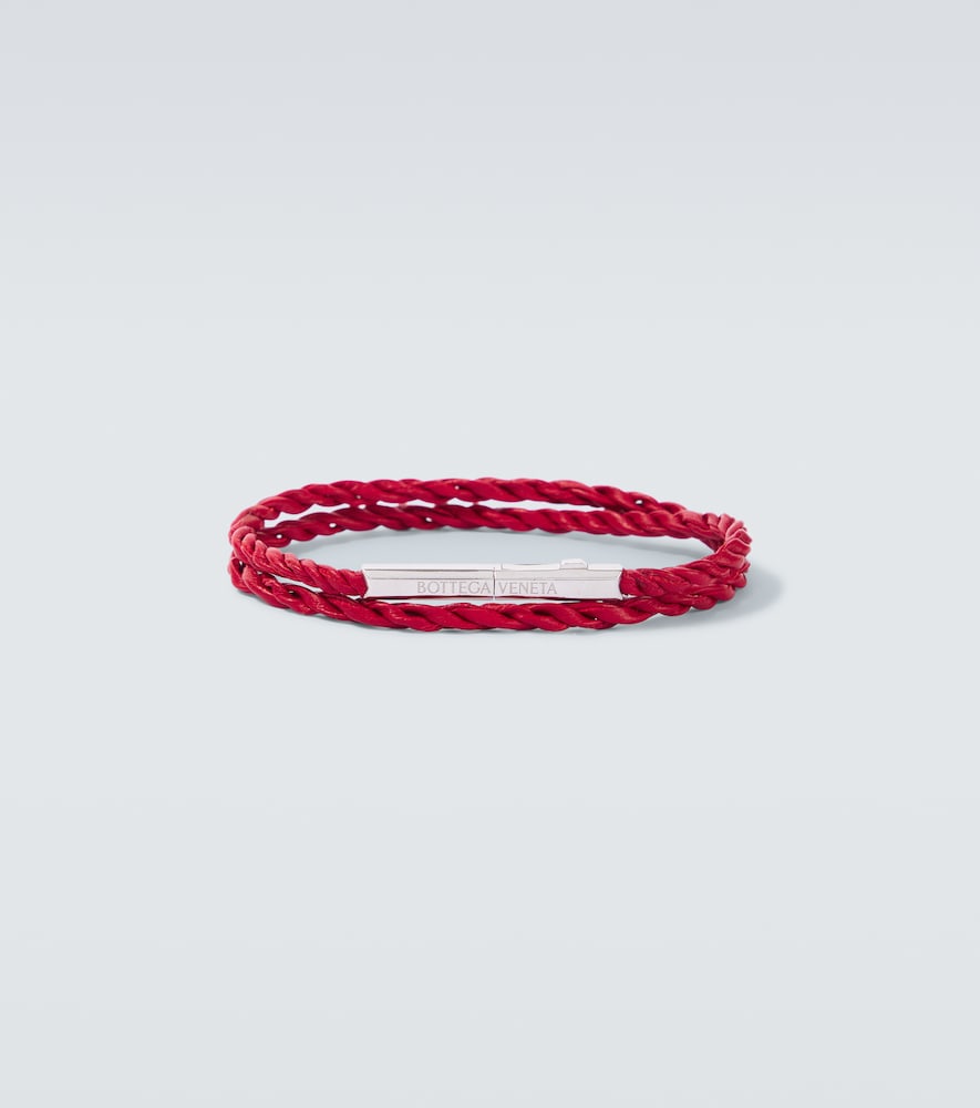 BOTTEGA VENETA Bottega Veneta Knot sterling silver and leather bracelet　ボッテガ ヴェネタ ノット スターリングシルバーとレザー ブレスレット