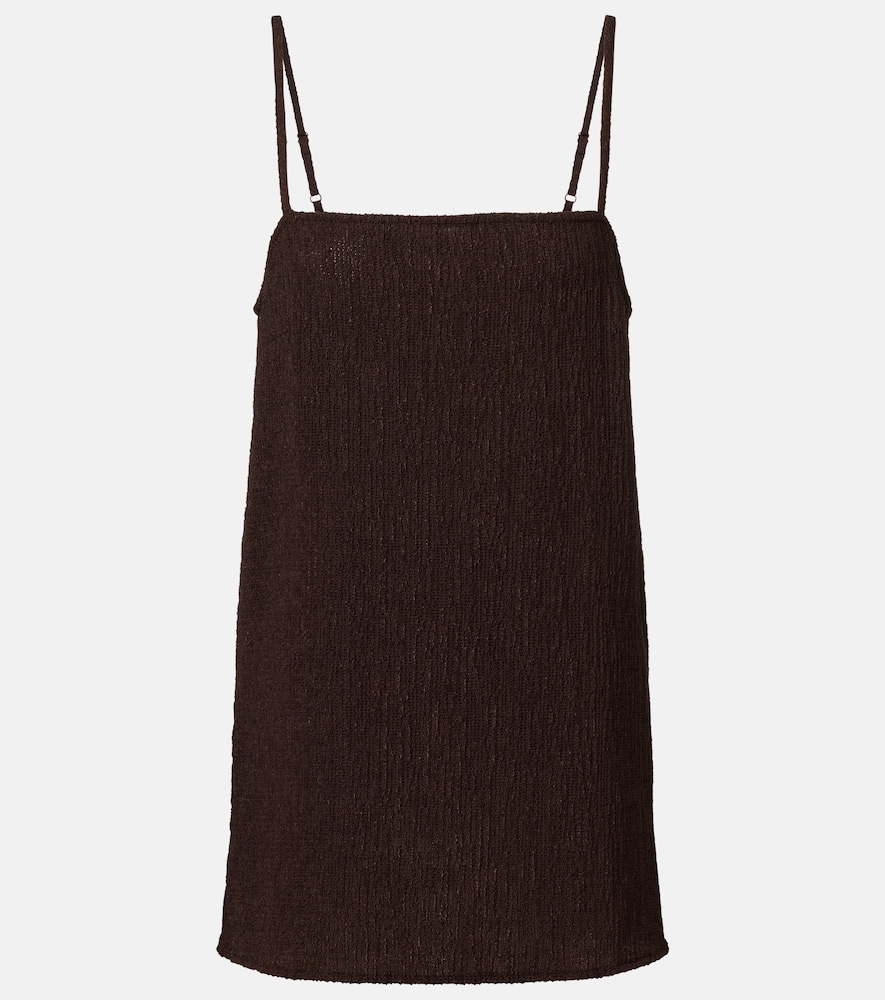 Jade Swim Iris Seersucker Top In Brown