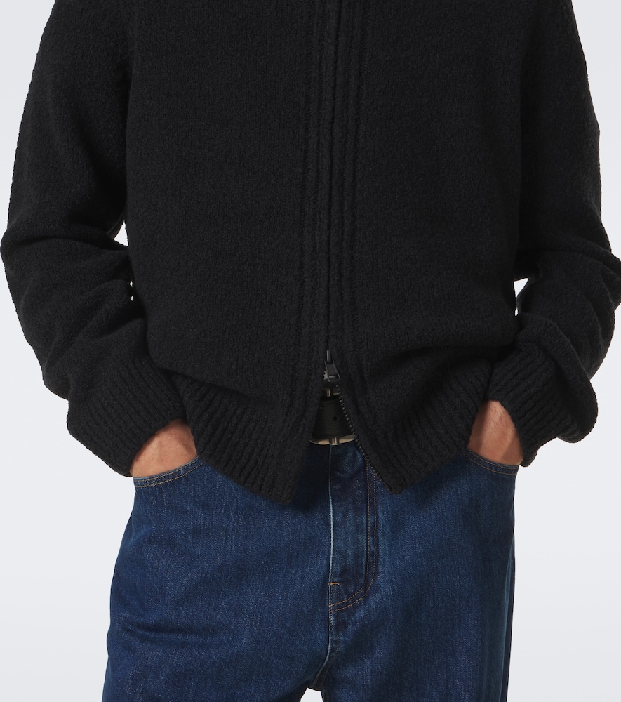 Wool-Blend Bouclé Zip-Up Hoodie