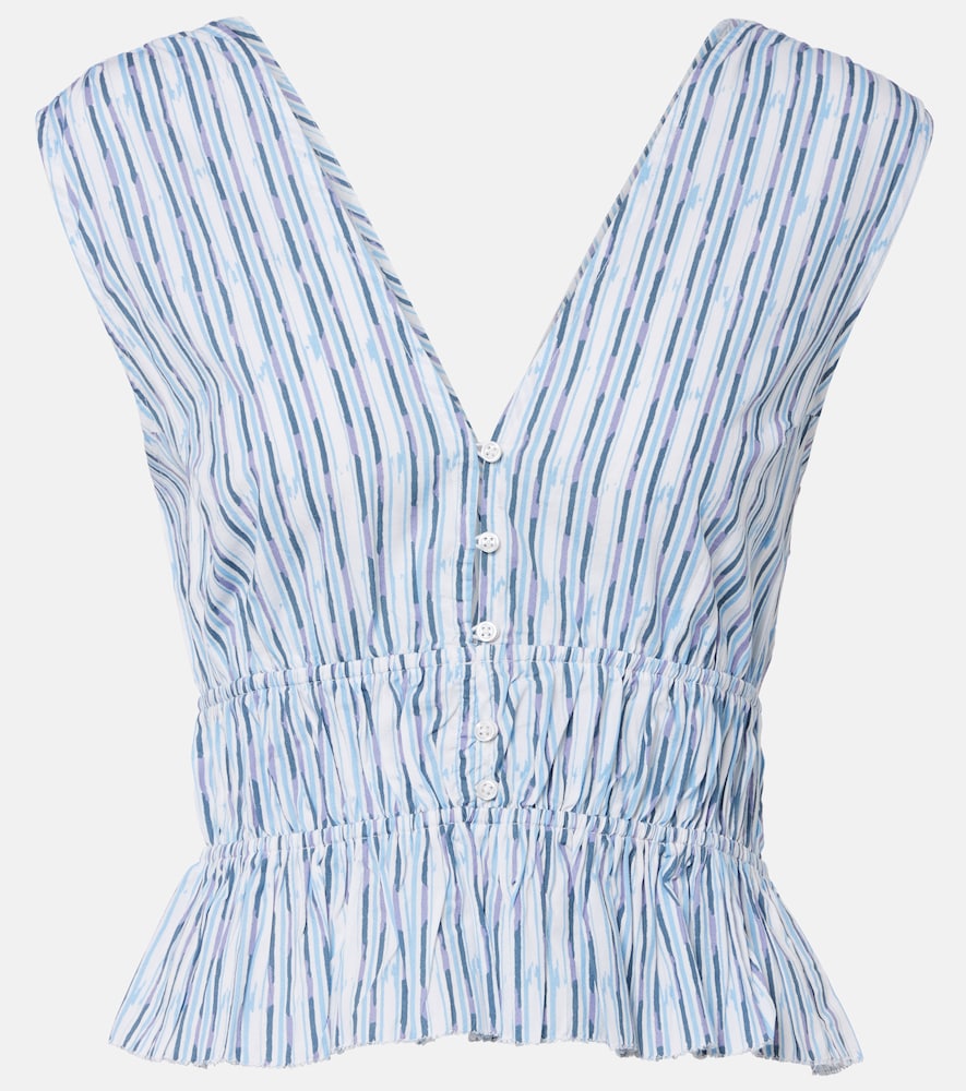 Velvet Verena striped cotton-blend top | Thumbnail 7