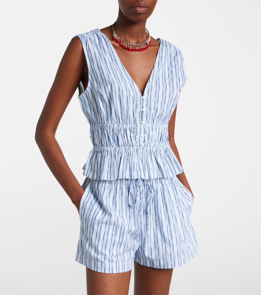 Verena Striped Cotton-Blend Top