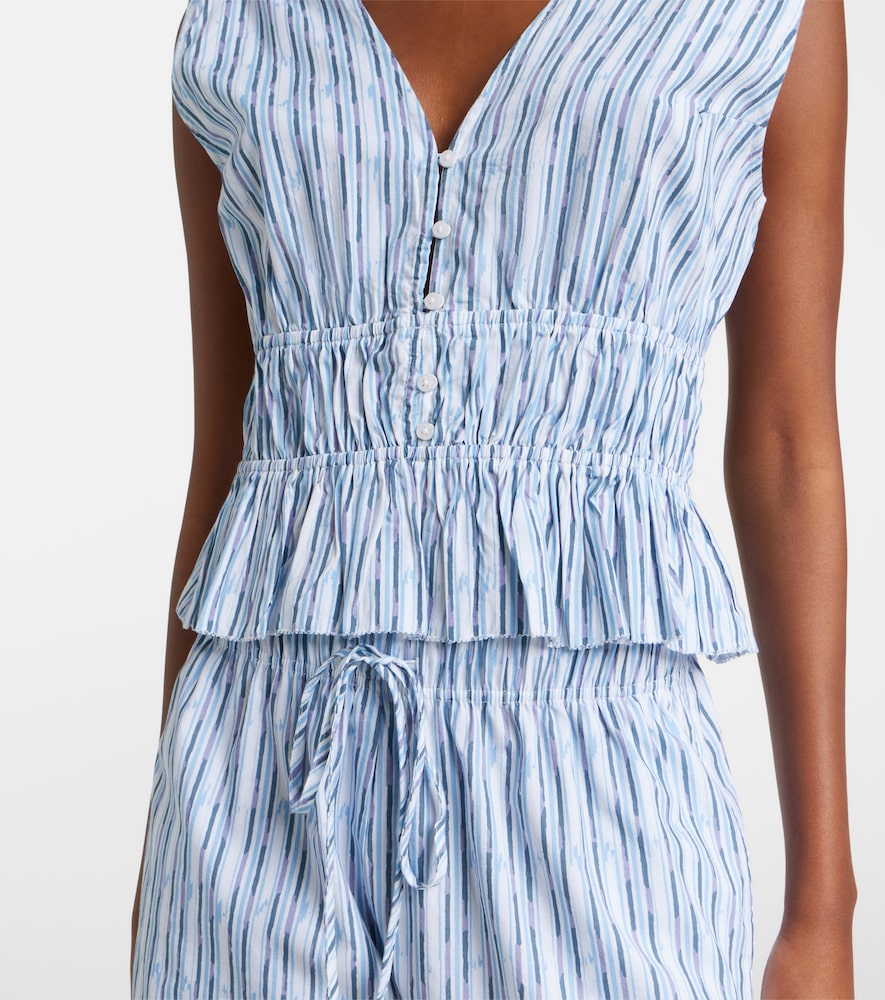 Verena Striped Cotton-Blend Top