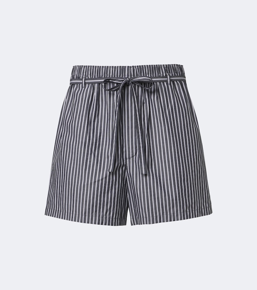Shorts in popeline di cotone a righe