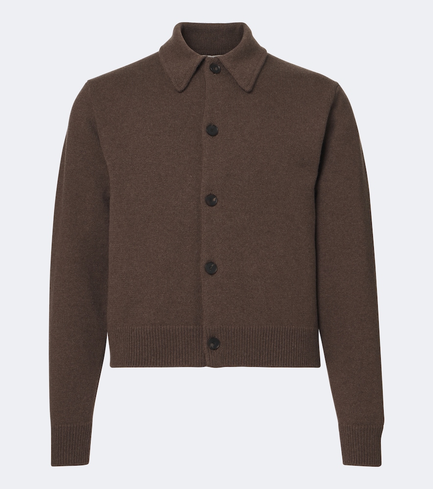 Auralee Wool Cardigan In Brown