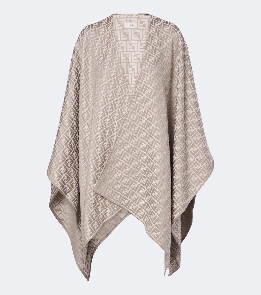 Poncho FF aus einem Woll- und Seidengemisch