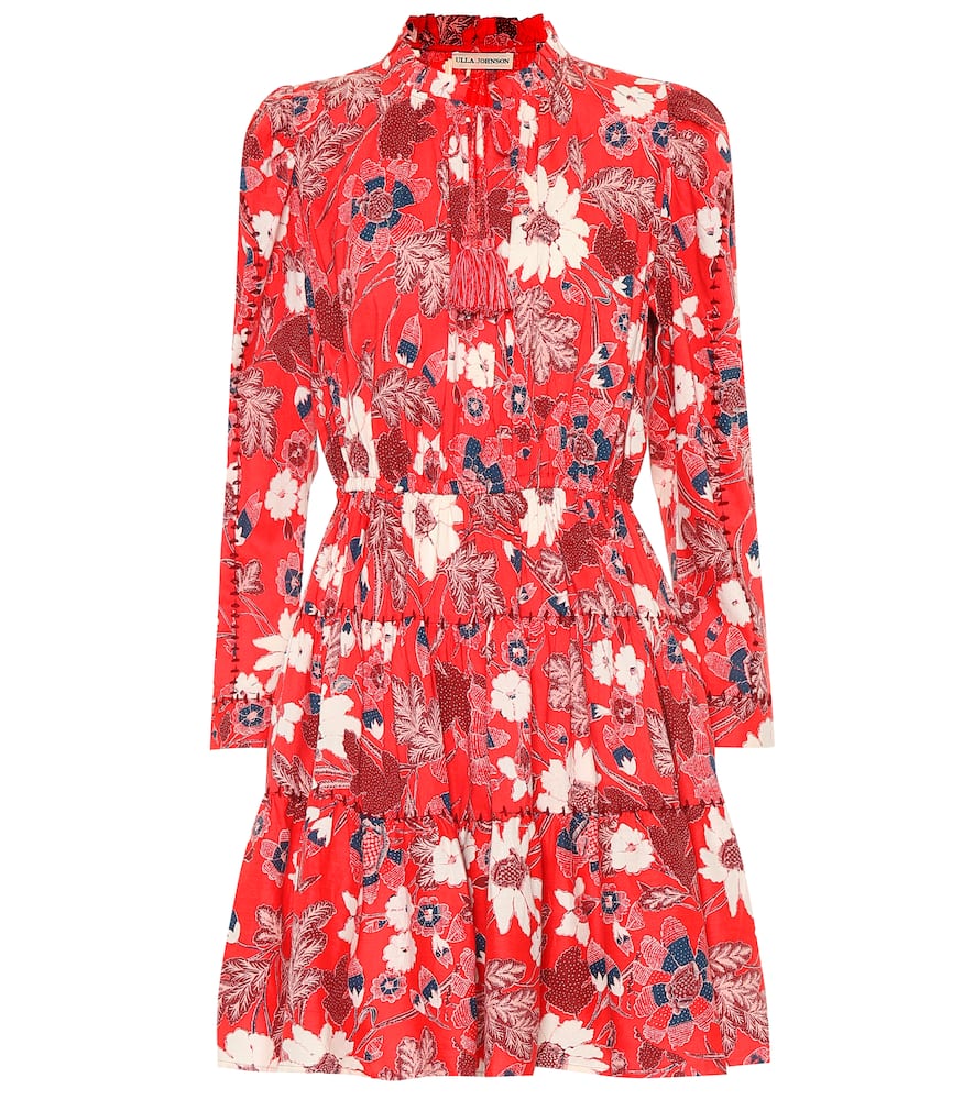 ulla johnson red floral dress