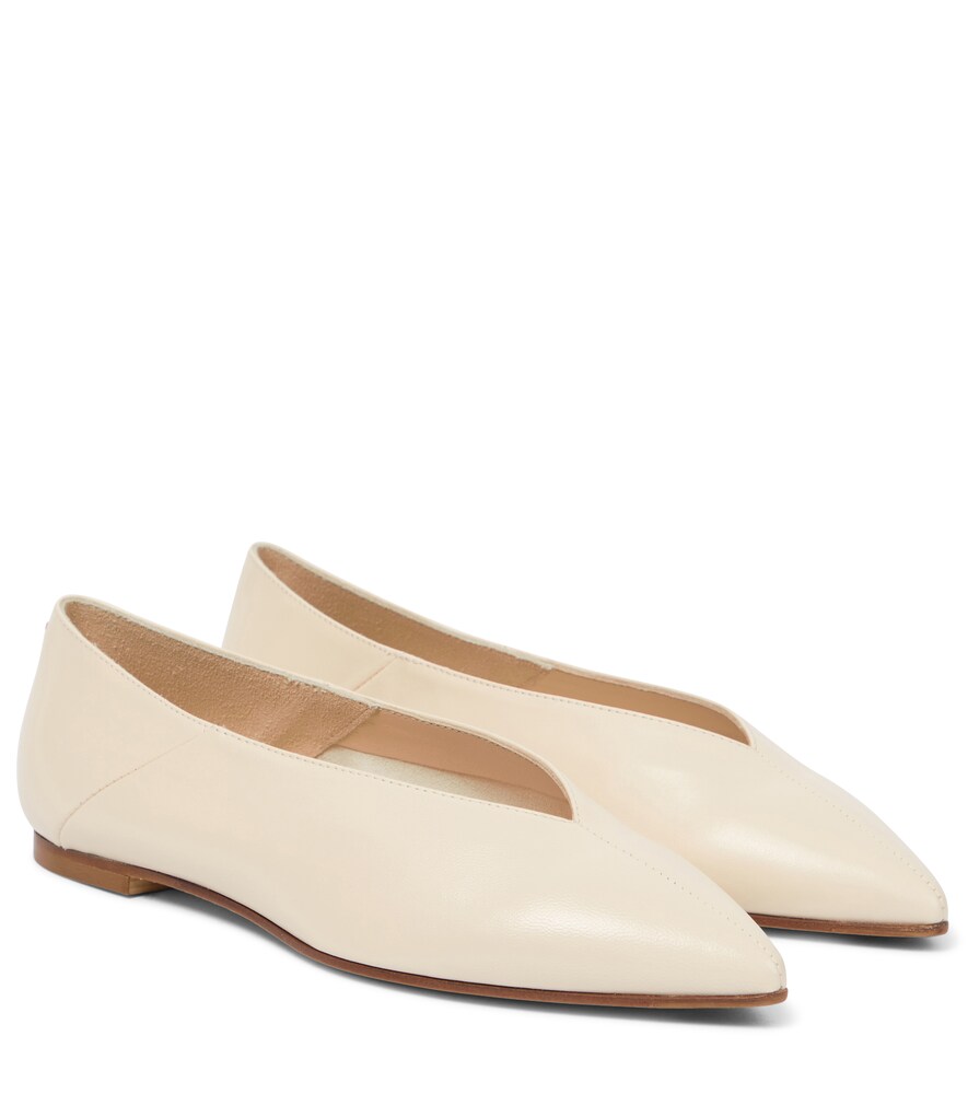 cream flat shoes