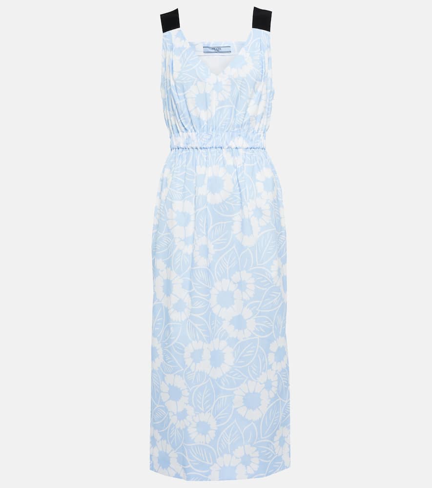 Prada Floral cotton-blend midi dress