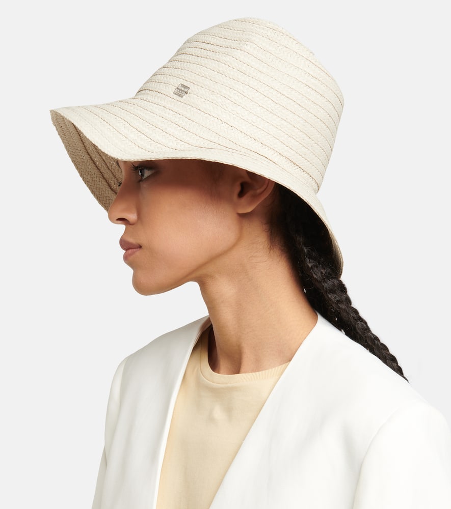 Shop Totême Raffia-effect Panama Hat In Shell