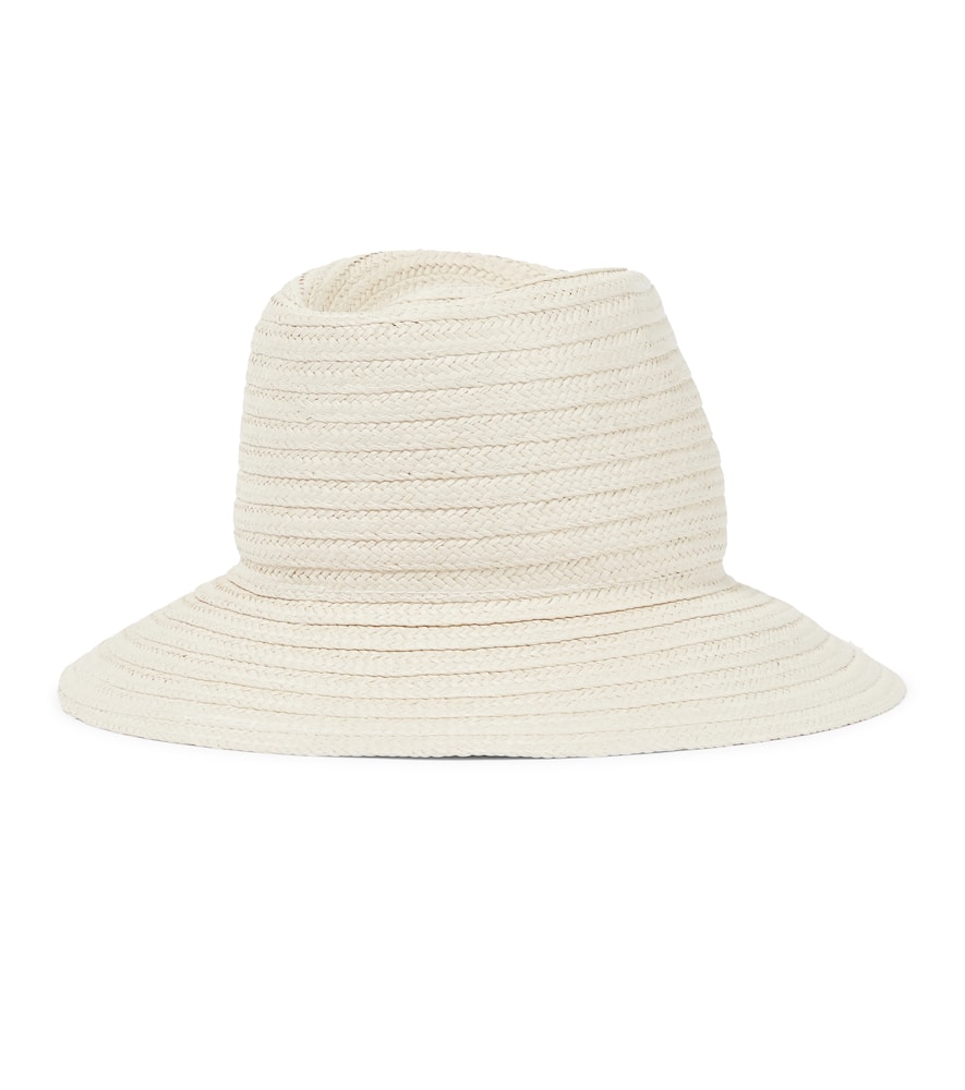 Shop Totême Raffia-effect Panama Hat In Shell