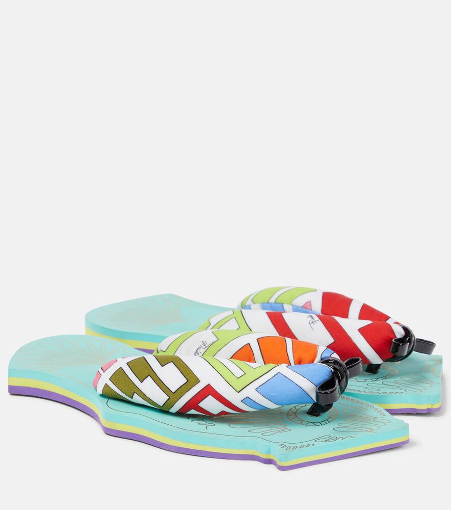 Pucci Fish-shaped Flat Thong Sandals In Multicolor