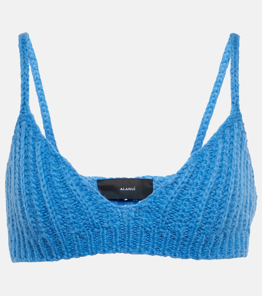 Alanui Ribbed-knit alpaca wool-blend bralette