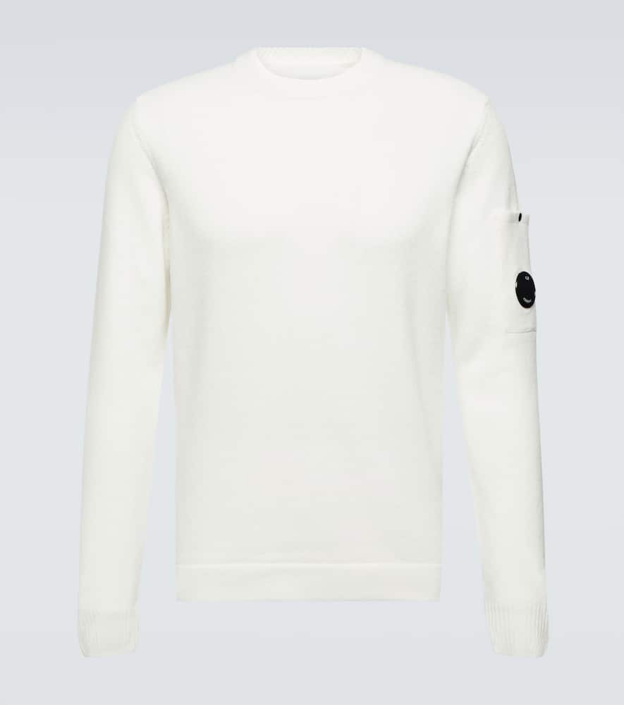 C.p. Company White Crew-neck Cotton Jumper In Gauze White