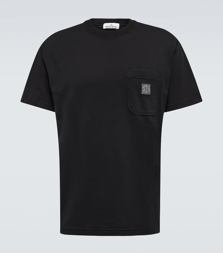 Shop Stone Island Compass Cotton Jersey T-shirt In Black