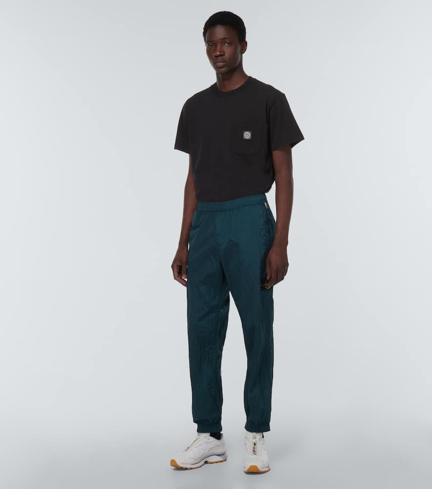 Stone Island Short-sleeved T-shirt With Compass Logo Patch In Black