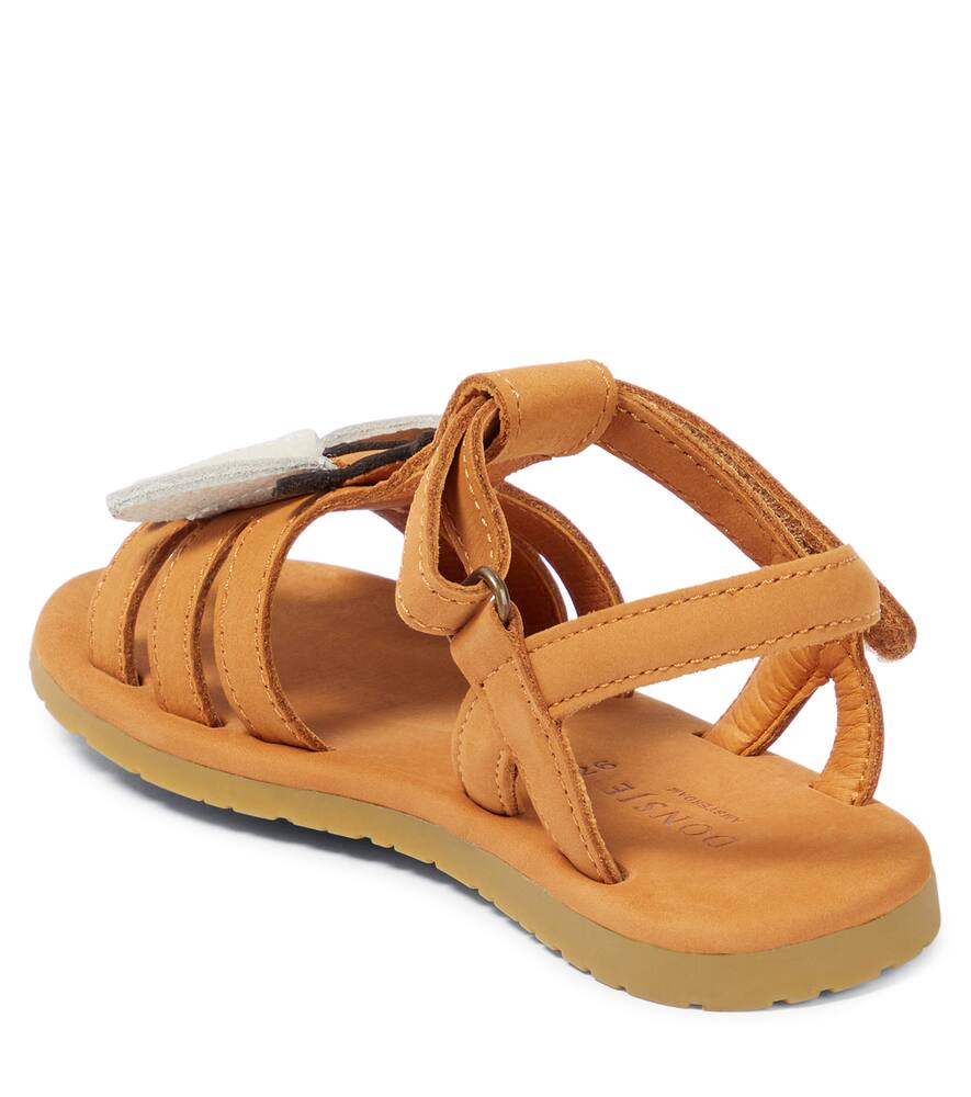 Shop Donsje Iles Sky Leather Sandals In Toffee Nubuck