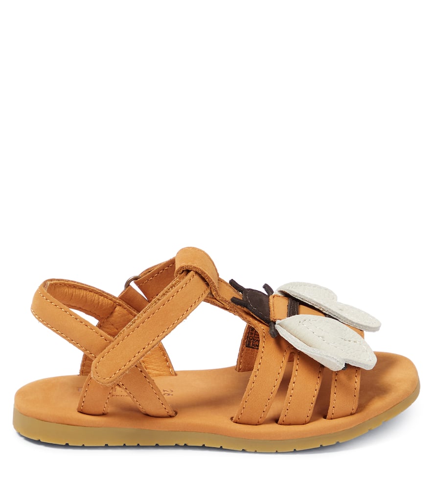 Shop Donsje Iles Sky Leather Sandals In Toffee Nubuck