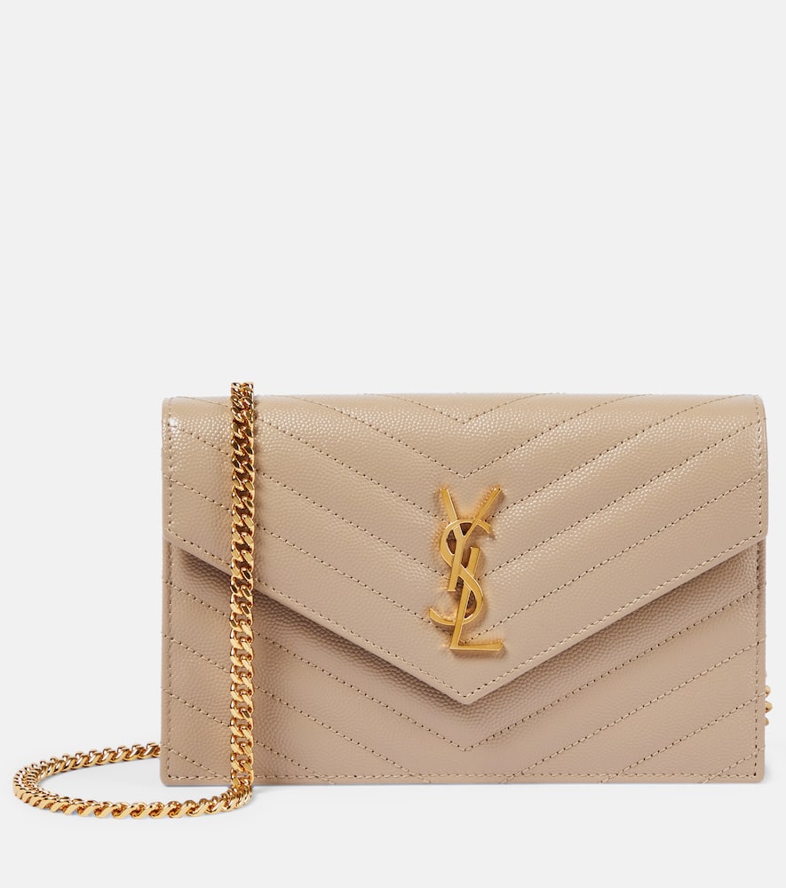 Cassandre matelassé envelope leather wallet on chain