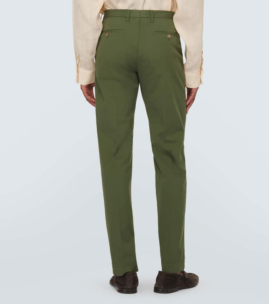 Shop Incotex Cotton-blend Straight Pants In Green