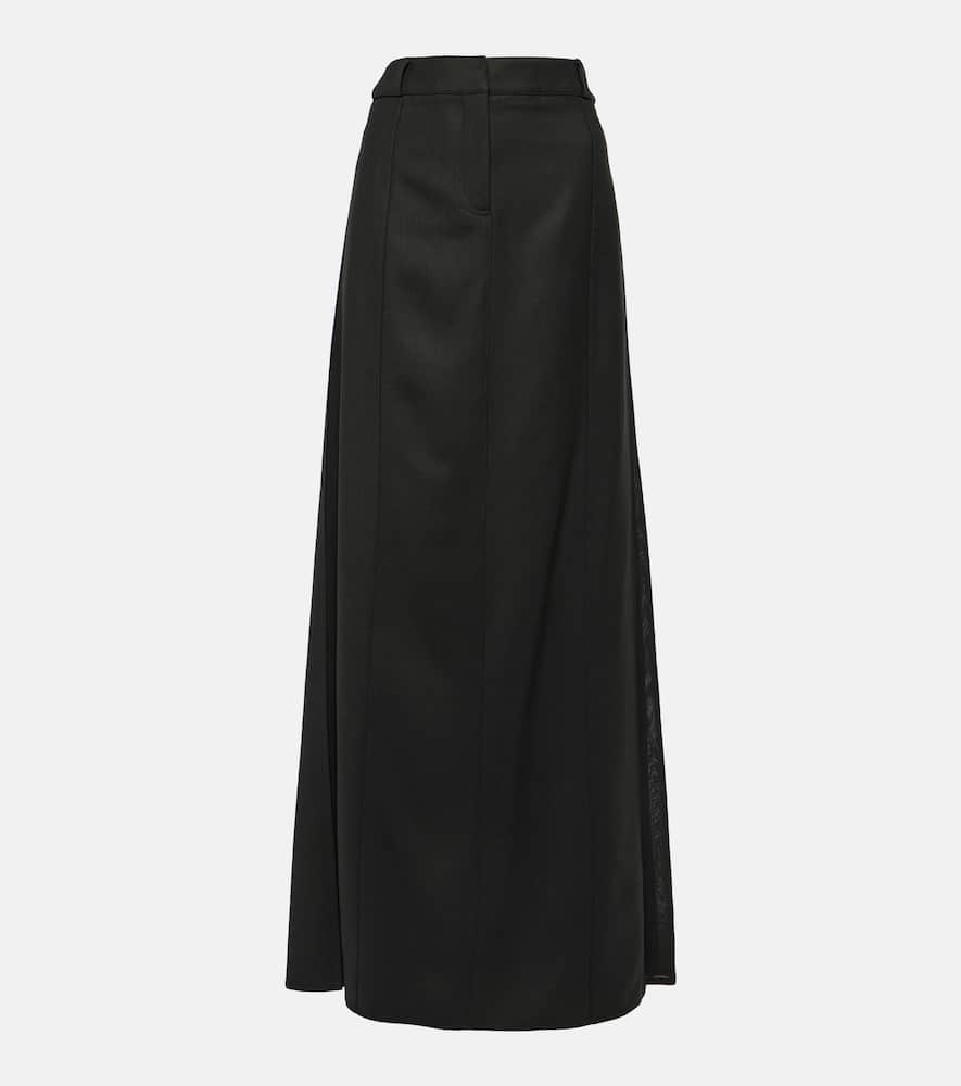 Wool-blend maxi skirt