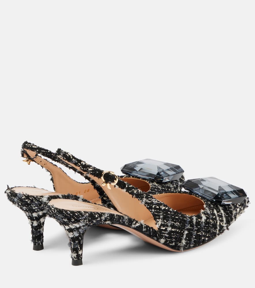 Gianvito Rossi Slingback-pumps Jaipur 55 Aus Tweed In Schwarz