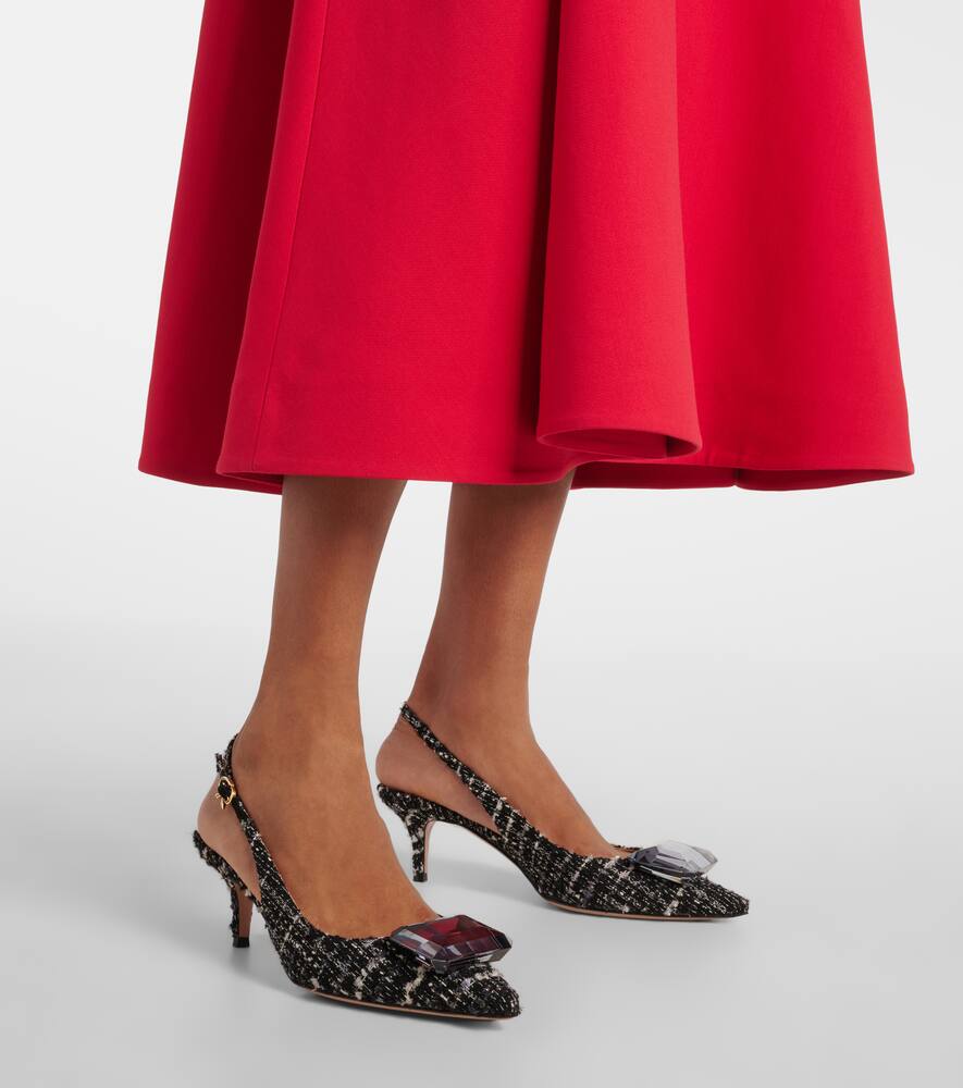 Gianvito Rossi Slingback-pumps Jaipur 55 Aus Tweed In Schwarz
