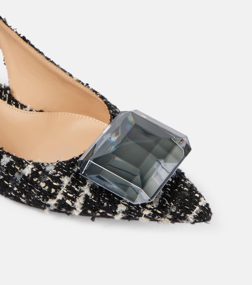 Gianvito Rossi Slingback-pumps Jaipur 55 Aus Tweed In Schwarz