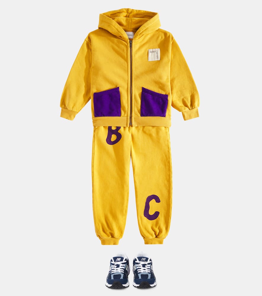 Bobo Choses Cotton Zip-up Hoodie In Yellow