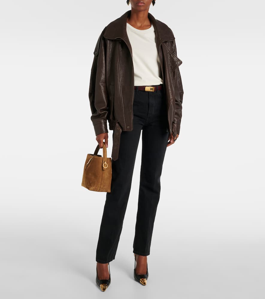 Saint Laurent Le 37 Small Suede Bucket Bag In Beige