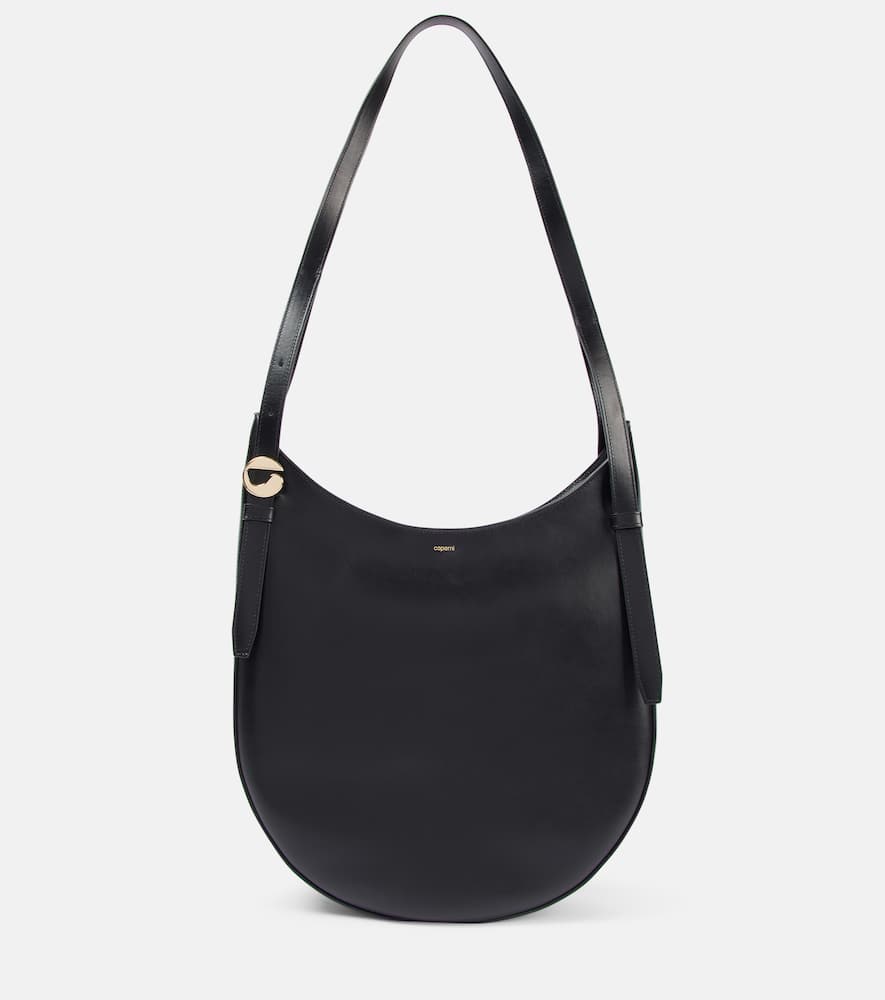 Coperni Medium Black Leather Hobo Shoulder Bag In Black