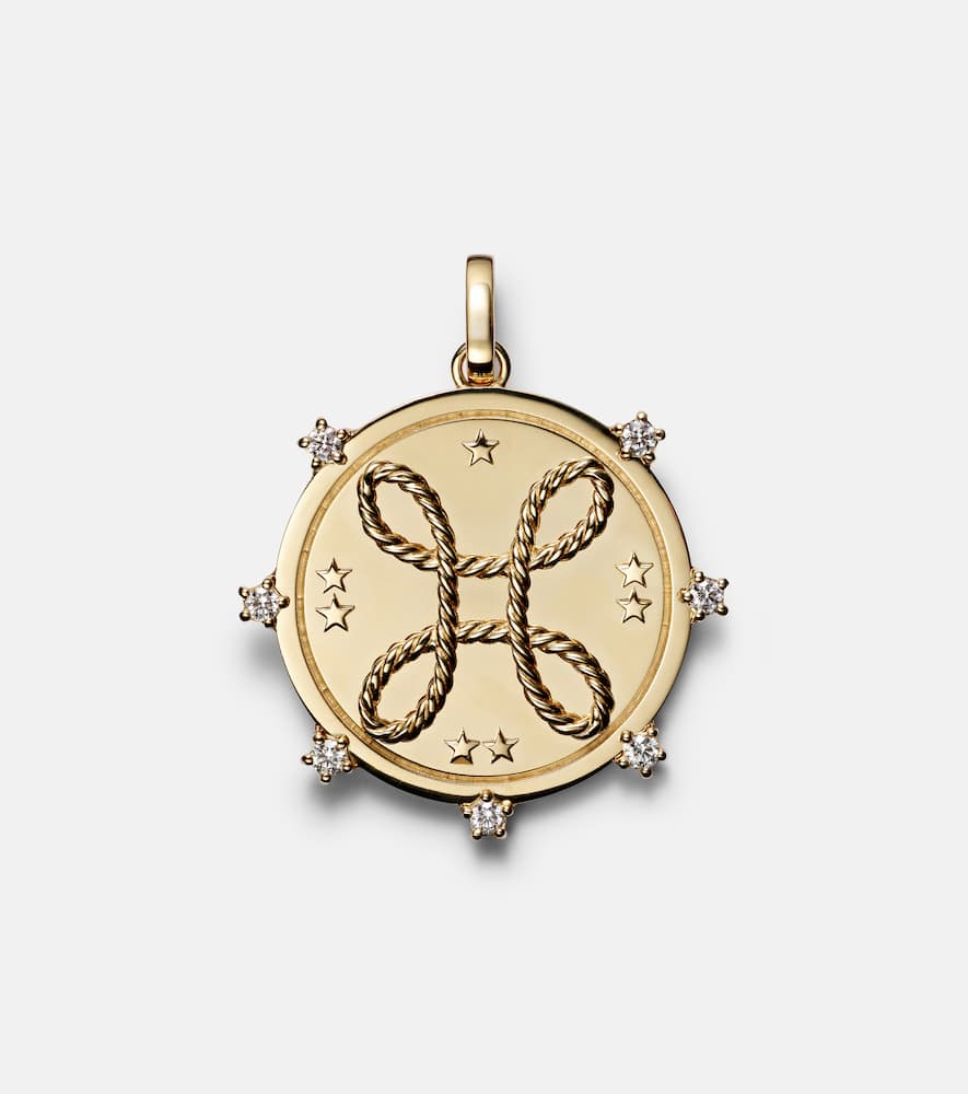 Love 18kt gold pendant with diamonds