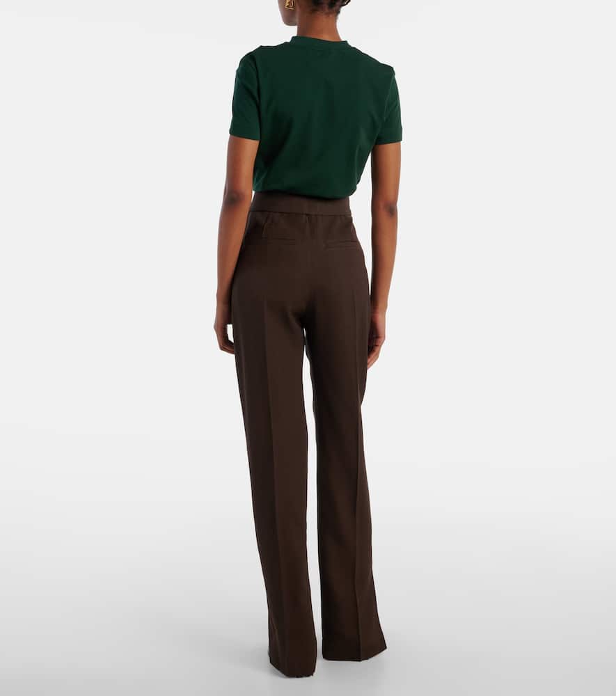 Jacquemus High-waisted Wool Trousers Ribbon Detail In Braun