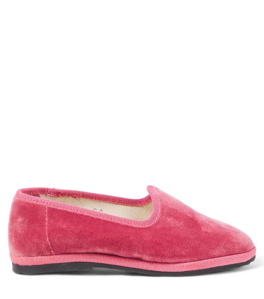 Shop Il Gufo Velvet Ballet Flats In Rosa