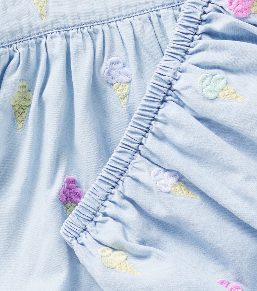 Stella Mccartney Baby Embroidered Dress And Bloomers Set In Blue